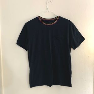 PacSun Black T-Shirt w/ Yellow/Purple Collar
